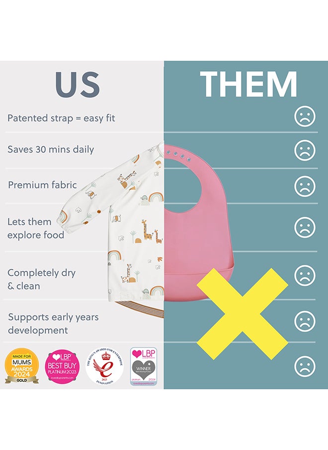 bibado - Long Sleeve Baby Bibs - Babies And Toddlers 6-36 Months - Coverall Baby Weaning Bib - Easy Wipe Clean And Soft Fabric - Image 1