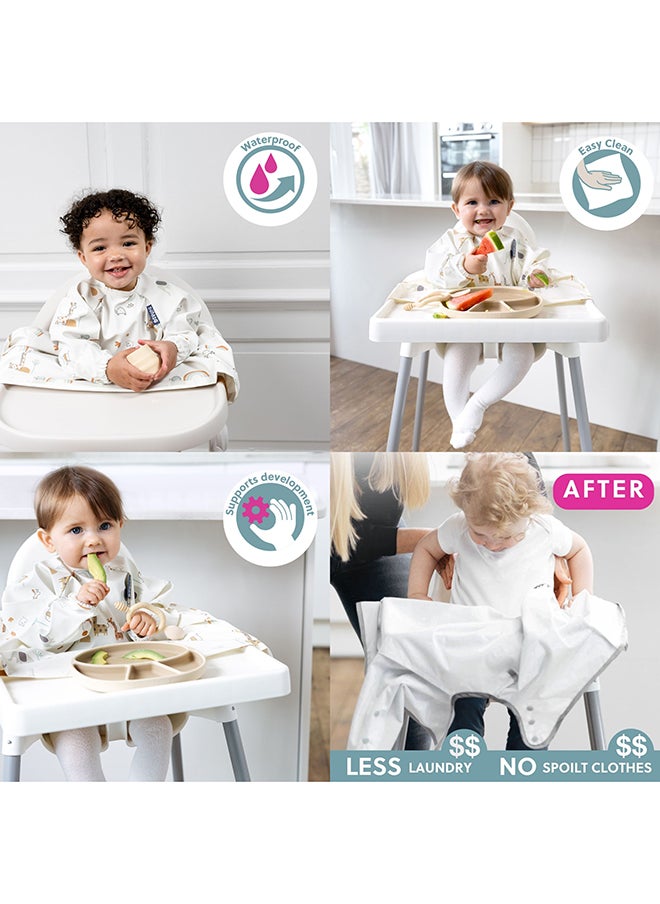bibado - Long Sleeve Baby Bibs - Babies And Toddlers 6-36 Months - Coverall Baby Weaning Bib - Easy Wipe Clean And Soft Fabric - Image 1