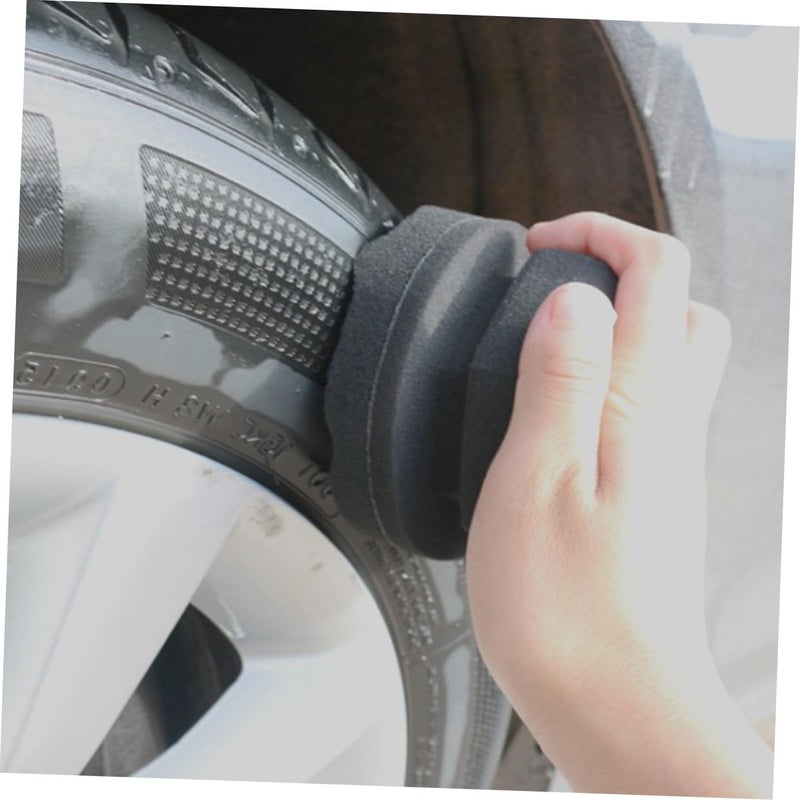 High Density Wave Pattern Waxing Sponge Applicator Black Size 2 For Car Detailing Tire Shine And Interior Cleaning - Image 5