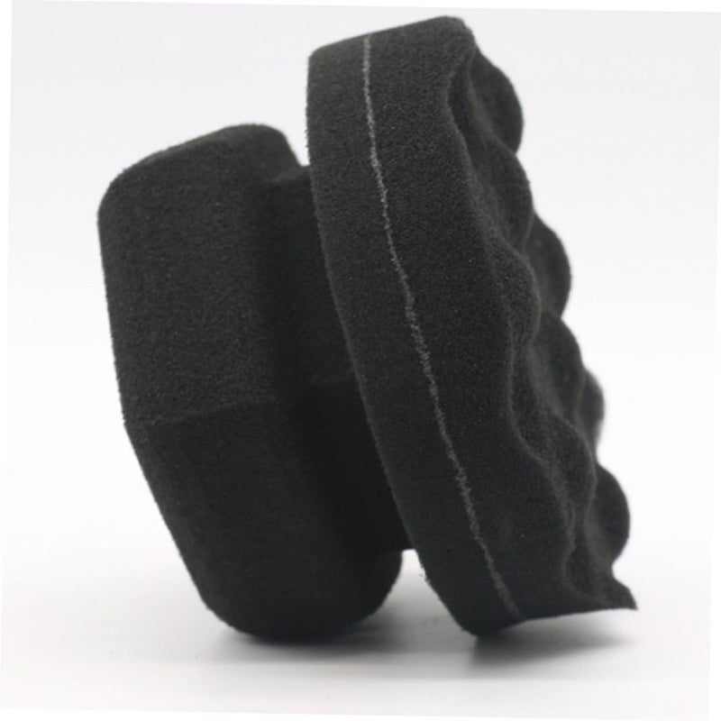 High Density Wave Pattern Waxing Sponge Applicator Black Size 2 For Car Detailing Tire Shine And Interior Cleaning - Image 3