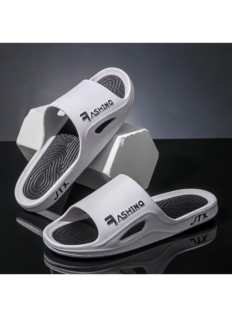 Generic Mens Fashionable Summer Soft Bottom Sandals Anti-Slip Deodorant PVC Special Couple Trendy Slippers Casual Slip-On Shoes White 