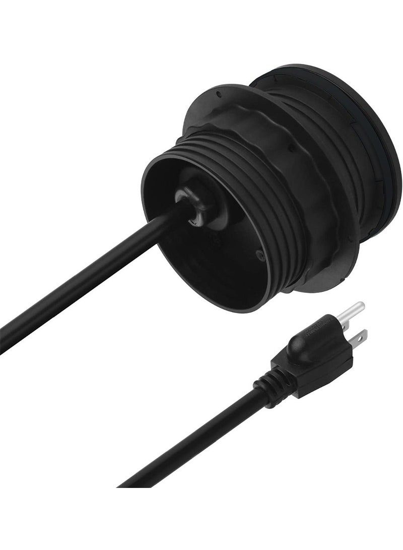 Mahmayi ماحماي 51-1H وحدة طاقة دائرية مكتبية مع منفذ USB لمكتب المكتب - أسود - Image 5