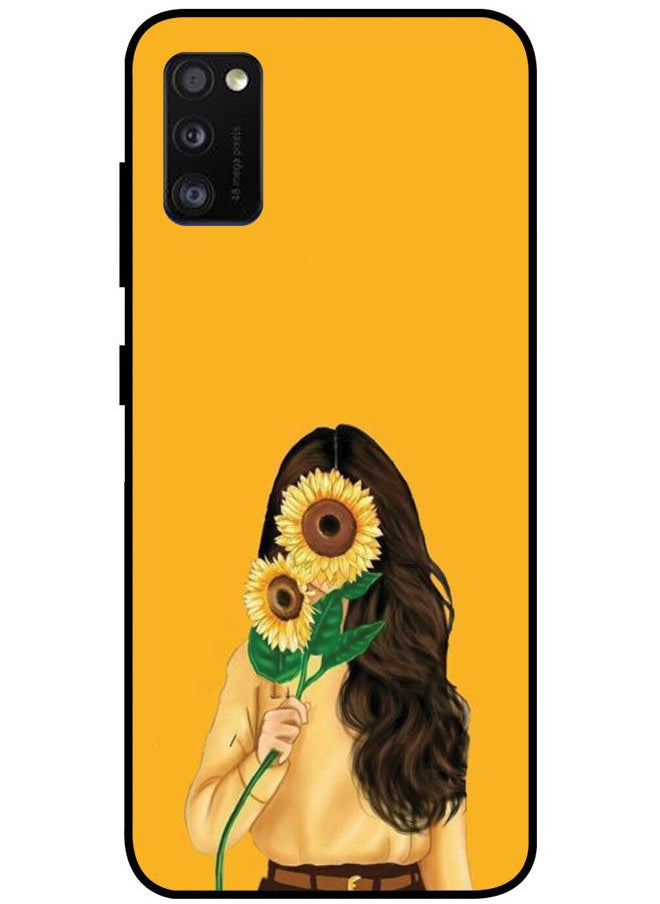 EYE CATCH Protective Case Cover For Samsung Galaxy A41 Smart Series Printed Protective Case Cover for Samsung A41 Sun Flower On Girl Face  - Image 1
