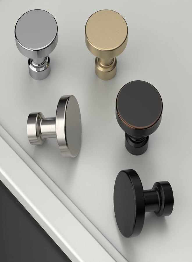Amerdeco 30 Pack Matte Black Kitchen Cabinet Knobs 1-1/6 Inch(30mm) Single Hole Cabinet Pulls Dresser Knobs Round Drawer Knobs and Pulls for Bathroom Cabinets - Image 2