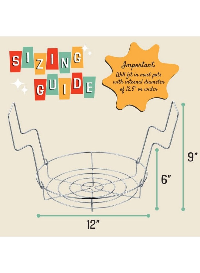 Concord 12" Stainless Steel Canning Rack. Holds 8 Pint or 7 Quart Jars. No Rust, Extra Stability. FITS IN POT WITH AT LEAST 12.5" WIDTH. BULK PACKS (2 Pack) - Image 3