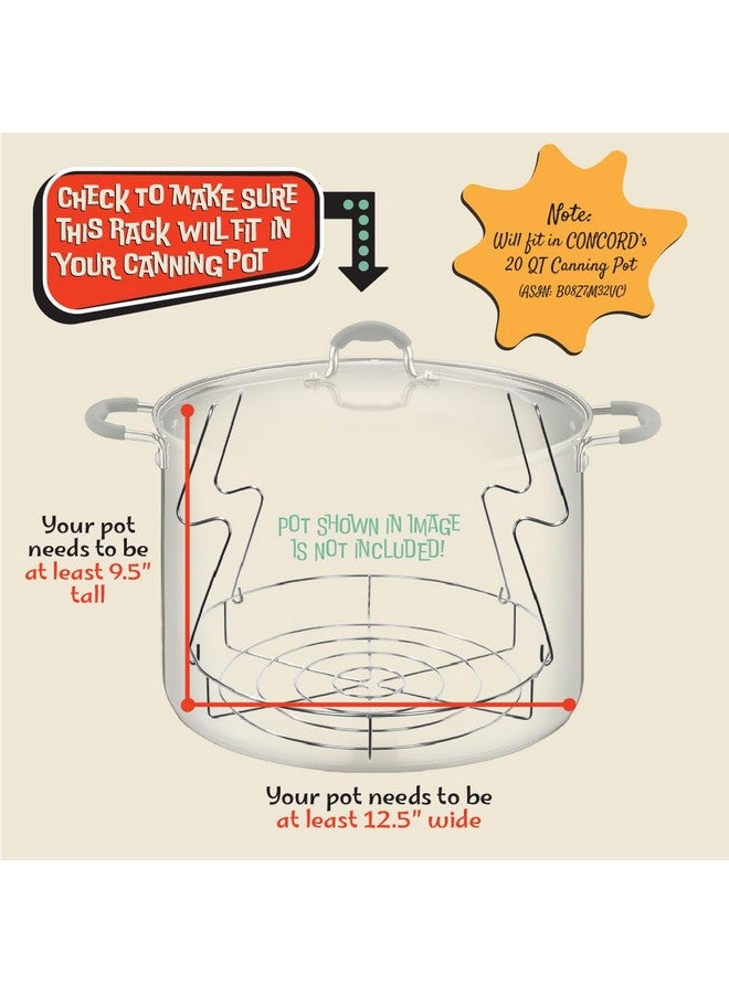 Concord 12" Stainless Steel Canning Rack. Holds 8 Pint or 7 Quart Jars. No Rust, Extra Stability. FITS IN POT WITH AT LEAST 12.5" WIDTH. BULK PACKS (2 Pack) - Image 4