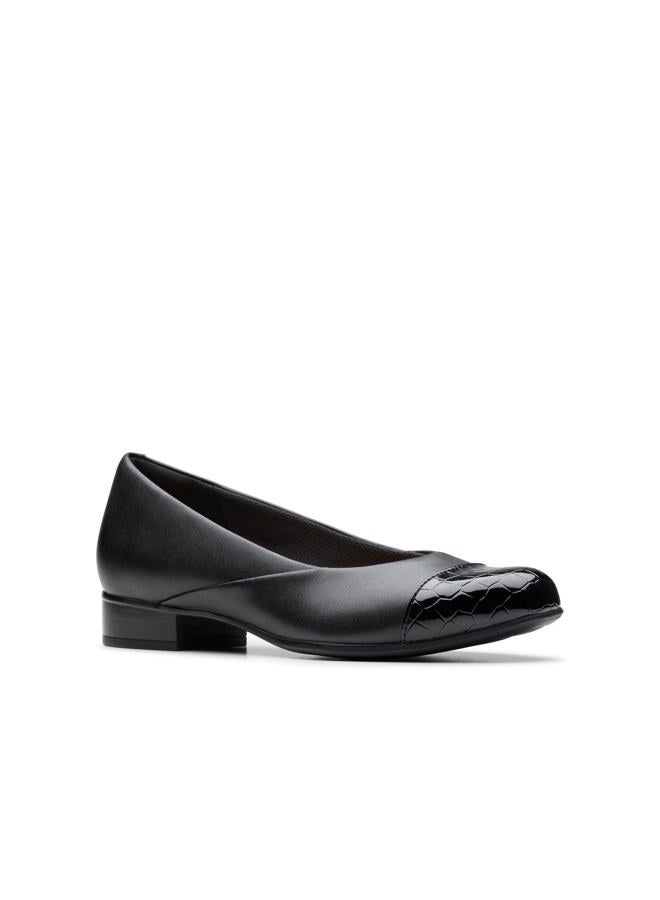 clarks Women's Juliet Rise Ballet Flat, Black Leather, 41 EU - Image 5