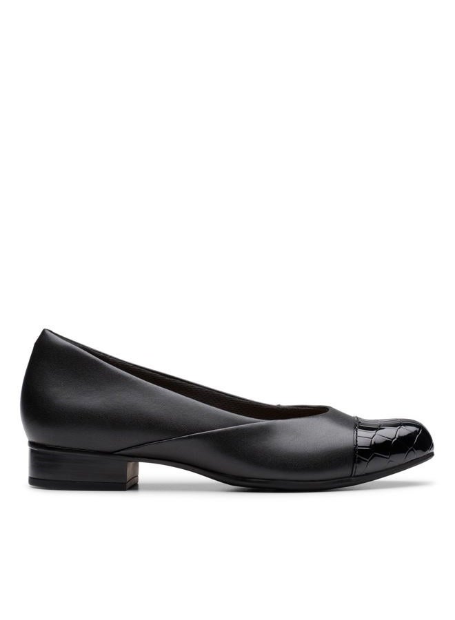 clarks Women's Juliet Rise Ballet Flat, Black Leather, 41 EU - Image 1