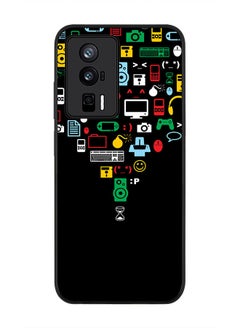 Stylizedd Rugged Black edge case for Xiaomi Poco F5 Pro 5G / Xiaomi Redmi K60 / Xiaomi Redmi K60 Pro Slim fit Soft Case Flexible Rubber Edges Anti Drop TPU Gel Thin Cover - Convergence (Black)  - Image 1