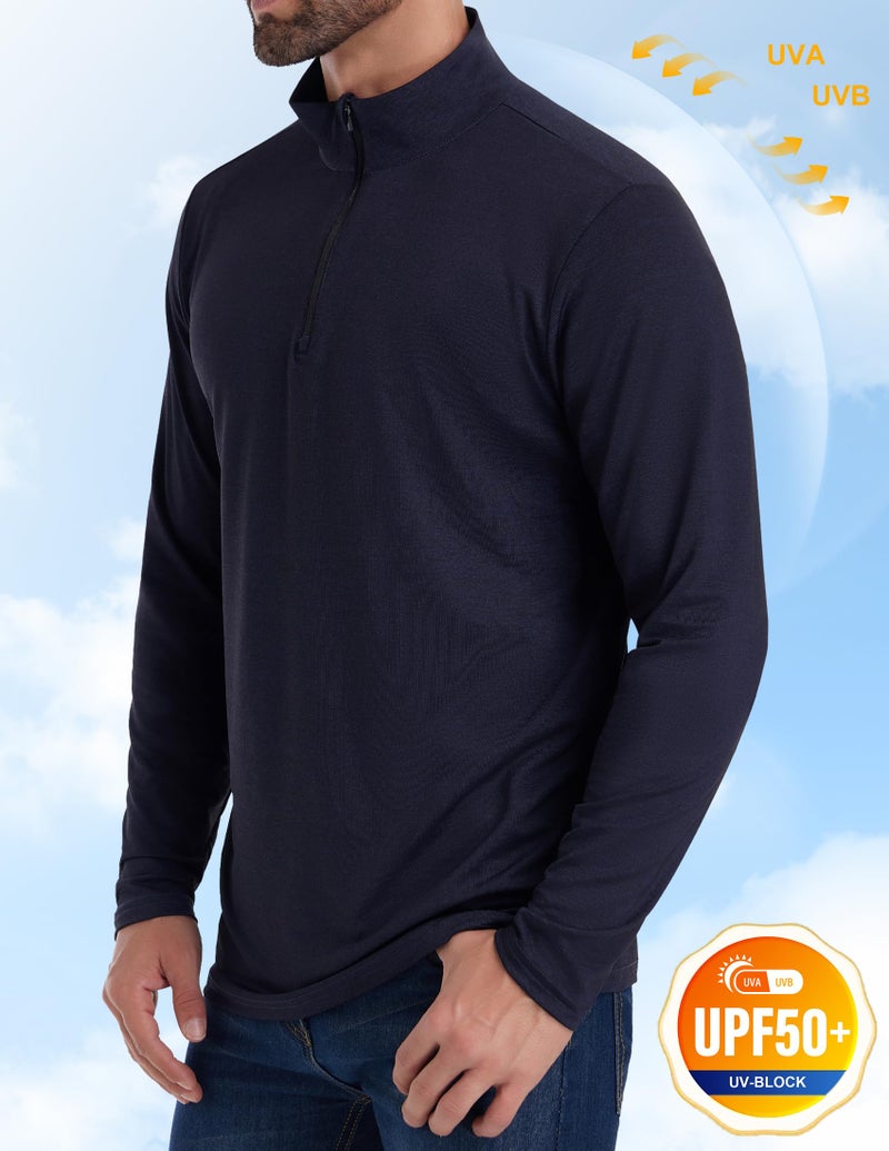OYGSieg 4 Pack Men's Quarter Zip Pullover Lightweight Quick Dry Active Casual Athletic Long Sleeve Tops M - Image 4