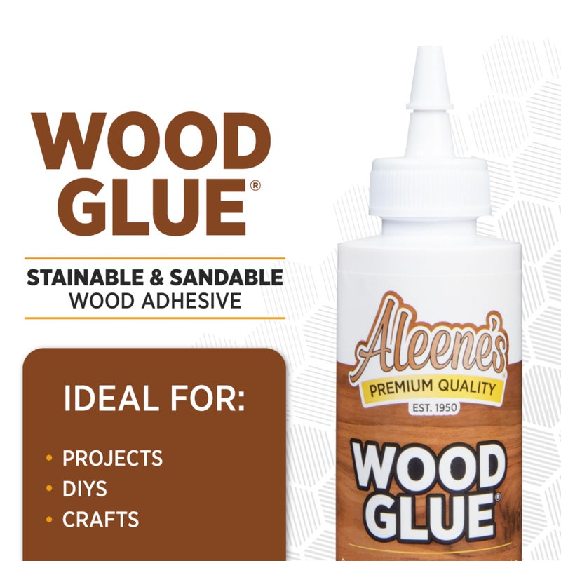 Aleene's DIY Wood Glue, Sandable, Stainable, Paintable Wood Bond, Permanent Hold, Nontoxic, Fast Drying, 4 fl oz 3-Pack - Image 2