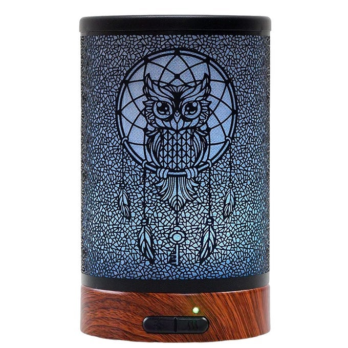 Essential Oil Diffuser 150ml Metal Aromatherapy Oil Diffuser Ultrasonic Cool Mist Diffuser with Auto Shut-Off Protection,7 Colors Changed LED for Home Office SPA Yoga (Owl)