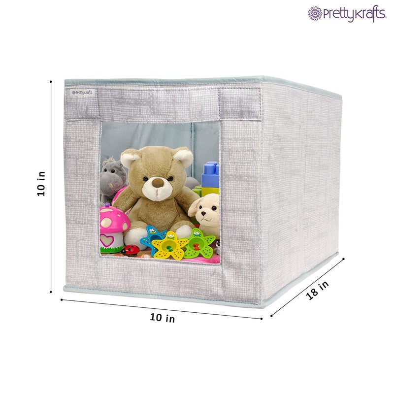 PrettyKrafts PrettyKrafts 3 Pcs Jute Shirt StackerCloth Organizer for StorageCloset Wardrobe Organizer for StorageFoldable Shirt Organizer Cloth Storage Box Grey 25x45x25 cm - Image 3
