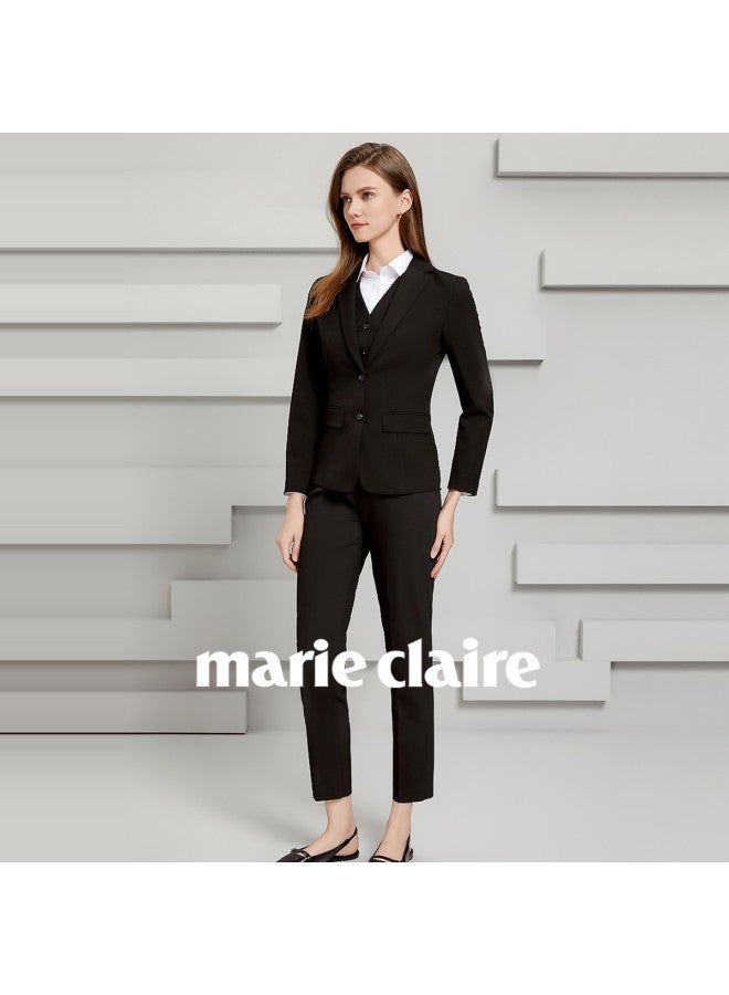 Marie Claire Top + Pants] Women's Suit Set Spring/autumn 2025 New Arrival Elegant Office Professional Formal Suit - Image 4