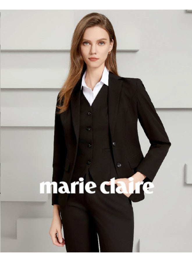 Marie Claire Top + Pants] Women's Suit Set Spring/autumn 2025 New Arrival Elegant Office Professional Formal Suit - Image 1