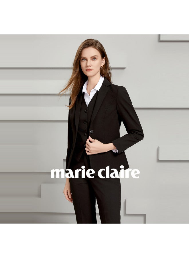 Marie Claire Top + Pants] Women's Suit Set Spring/autumn 2025 New Arrival Elegant Office Professional Formal Suit - Image 5