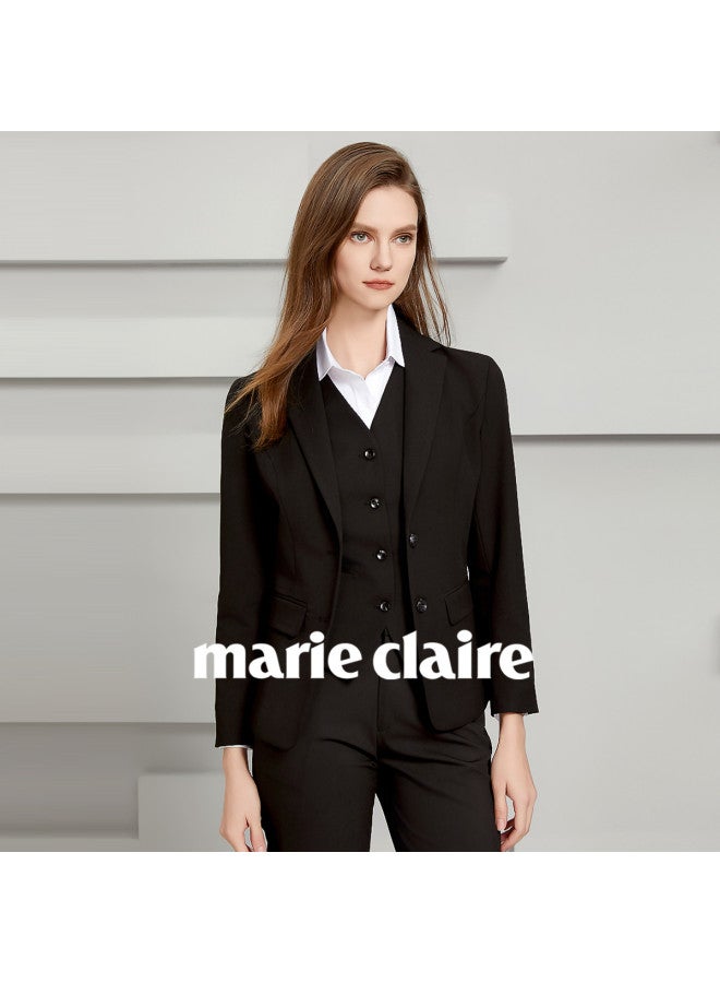Marie Claire Top + Pants] Women's Suit Set Spring/autumn 2025 New Arrival Elegant Office Professional Formal Suit - Image 3