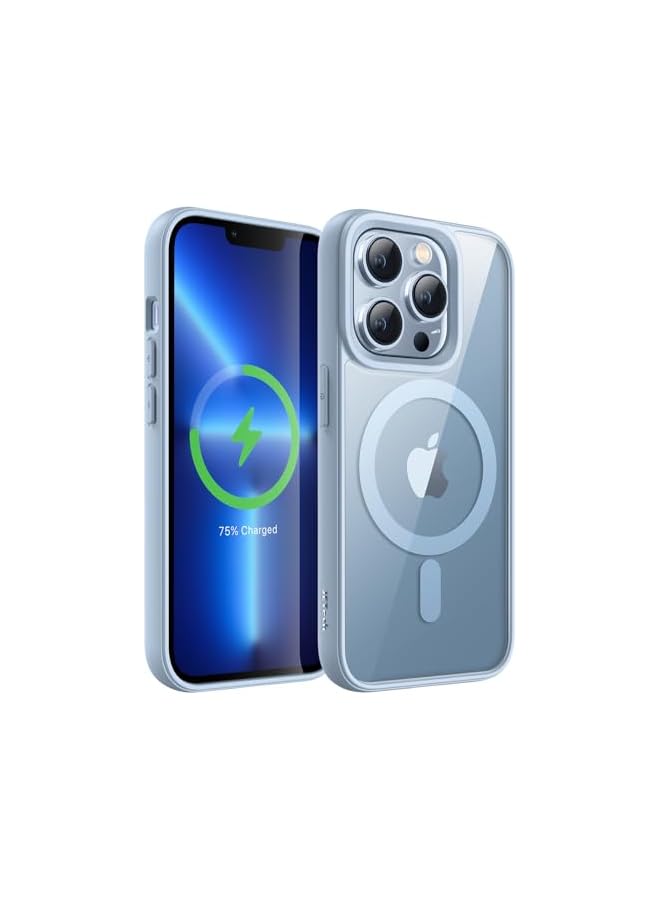 JETech Magnetic Case for iPhone 13 Pro Max 6.7-Inch Compatible with MagSafe, Shockproof Phone Bumper Cover, Solid Color Matte TPU Frame, Anti-Scratch Clear Back (Sierra Blue) - Image 1