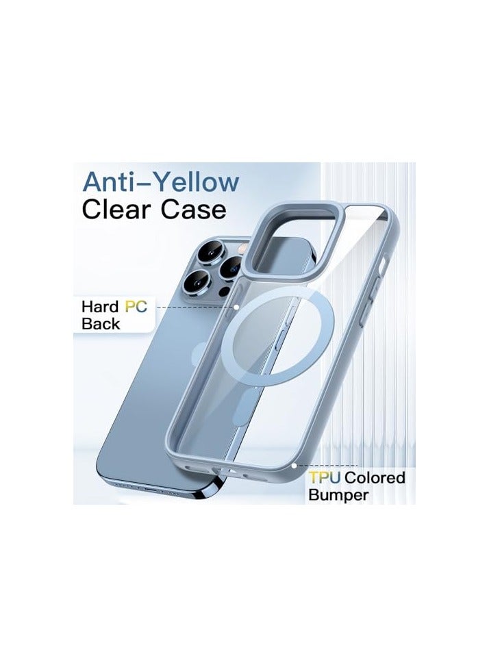 JETech Magnetic Case for iPhone 13 Pro Max 6.7-Inch Compatible with MagSafe, Shockproof Phone Bumper Cover, Solid Color Matte TPU Frame, Anti-Scratch Clear Back (Sierra Blue) - Image 2
