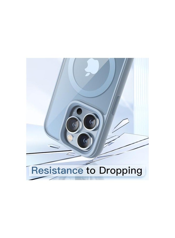 JETech Magnetic Case for iPhone 13 Pro Max 6.7-Inch Compatible with MagSafe, Shockproof Phone Bumper Cover, Solid Color Matte TPU Frame, Anti-Scratch Clear Back (Sierra Blue) - Image 5