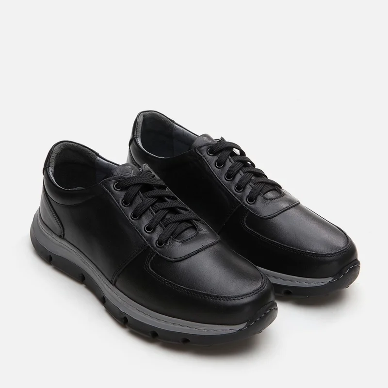 Hotiç 02AYH295890A100 GENUINE Leather Black Men's Casual Shoes