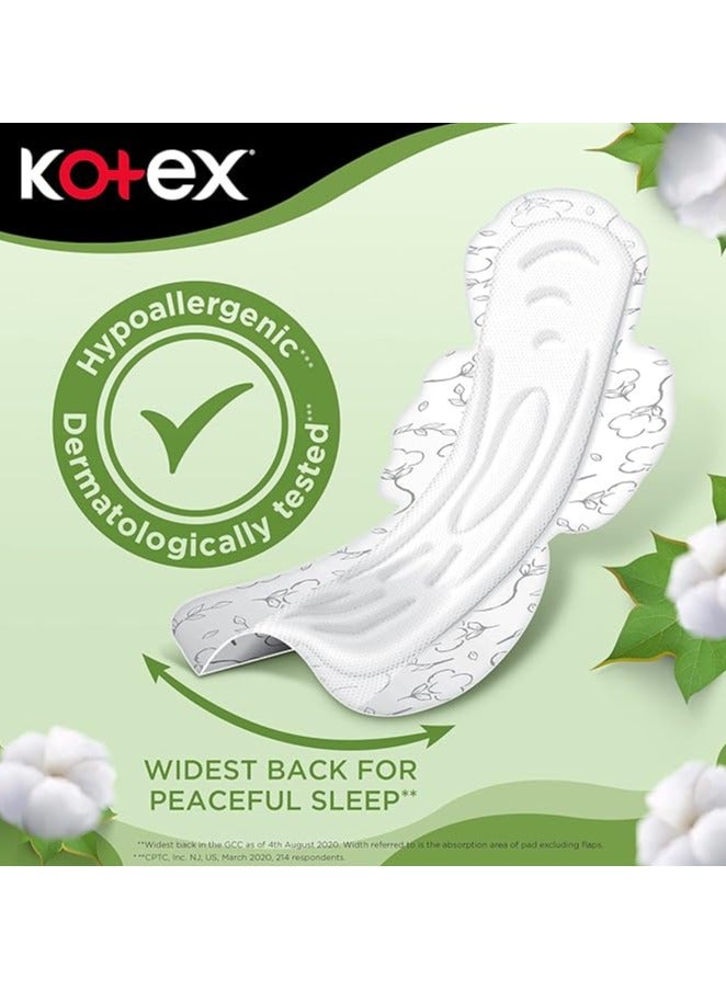 Kotex Natural Maxi Protect Sanitary 100% Cotton, Night+Wings, 22 Pads - Image 3