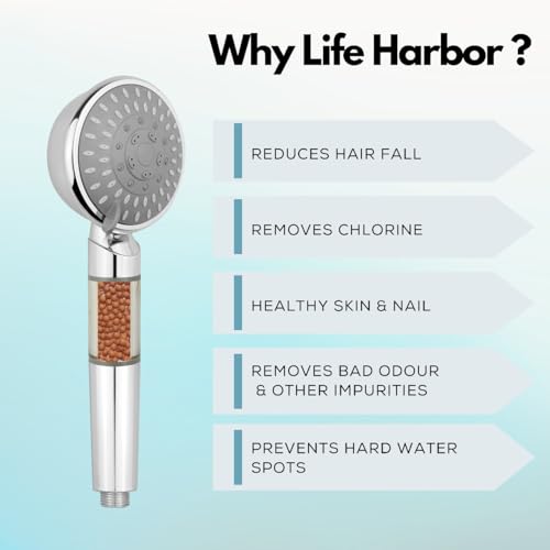 Lifeharbor Life Harbor 15-stage Hand Shower Filter & Water Softener For Bathroom | Filter For Hard Water And Chlorine | Hand Shower With Water Filter | Healthy Skin & Hair (Softener + Mineral Balls) - Image 2