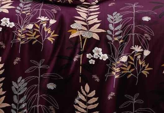 DECOR2ADMIRE 300 TC ملاءة سرير مزدوجة مطبوعة من القطن الفاخر بحجم كوين مع غطاءين وسادة للمنزل 90 بوصة × 100 بوصة (زهري مزهر) - Image 3