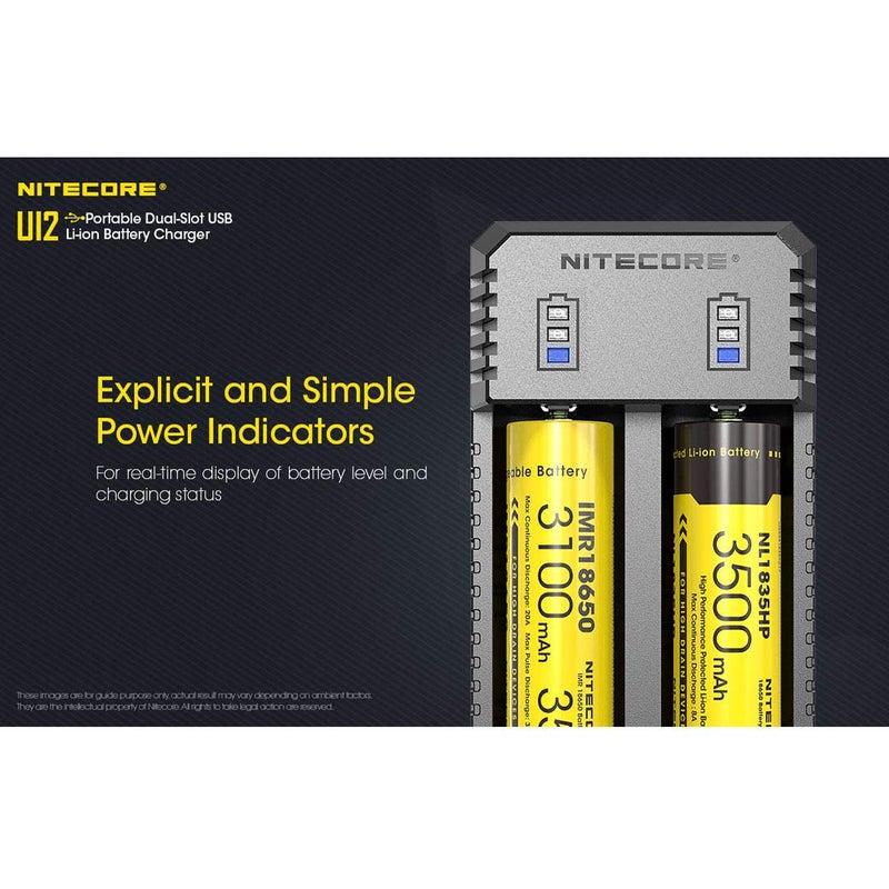 Nitecore UI2 Dual-Slot Intelligent Lithium-ion Battery USB Charger for 18650, 18350, 20700, 21700, 14500, 16340 and More, and Organizer - Image 5