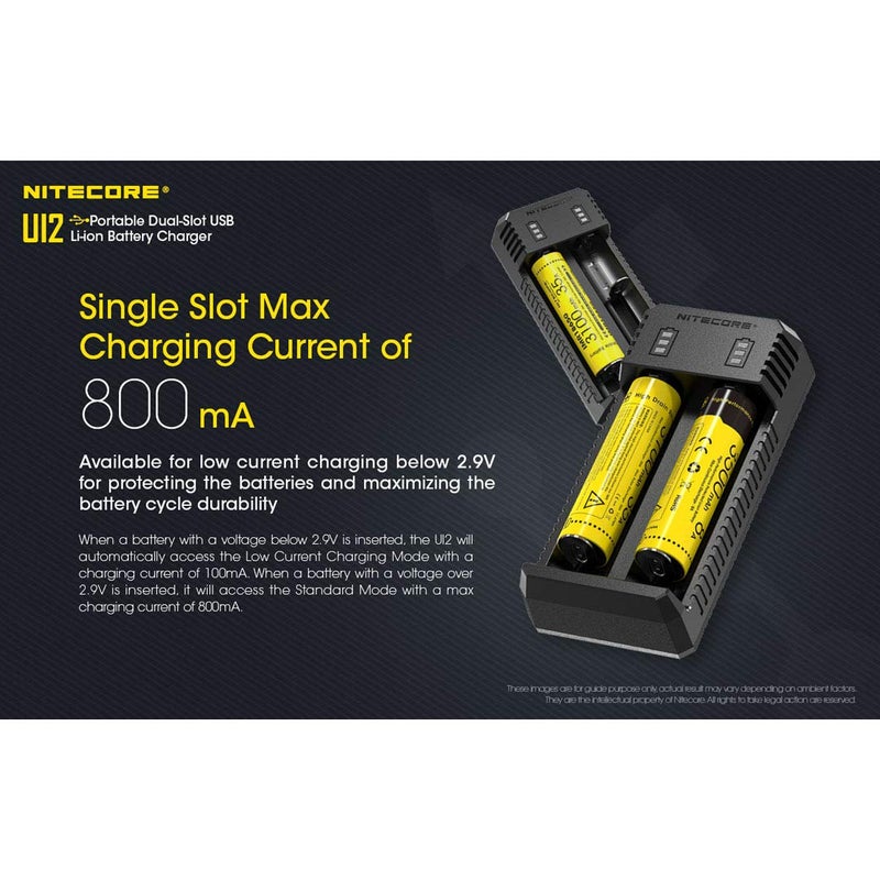Nitecore UI2 Dual-Slot Intelligent Lithium-ion Battery USB Charger for 18650, 18350, 20700, 21700, 14500, 16340 and More, and Organizer - Image 3