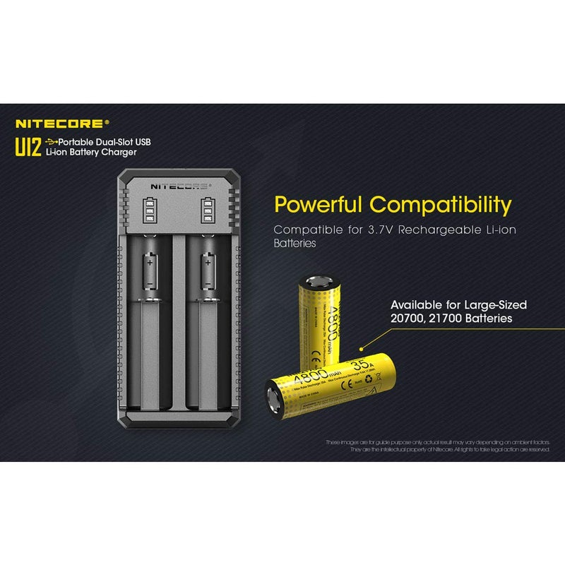 Nitecore UI2 Dual-Slot Intelligent Lithium-ion Battery USB Charger for 18650, 18350, 20700, 21700, 14500, 16340 and More, and Organizer - Image 4