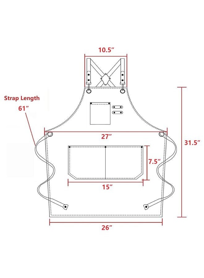 AFUN Chef Apron, Cotton Canvas Cross Back Apron with Adjustable Straps and Large Pockets,M to XXL (Brown) - Image 2