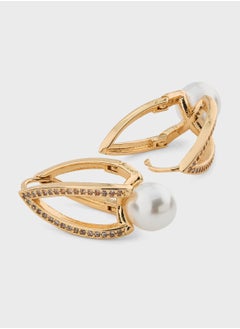 Ella Limited Edition Dimante Hoop Pearl Earrings  - Image 2