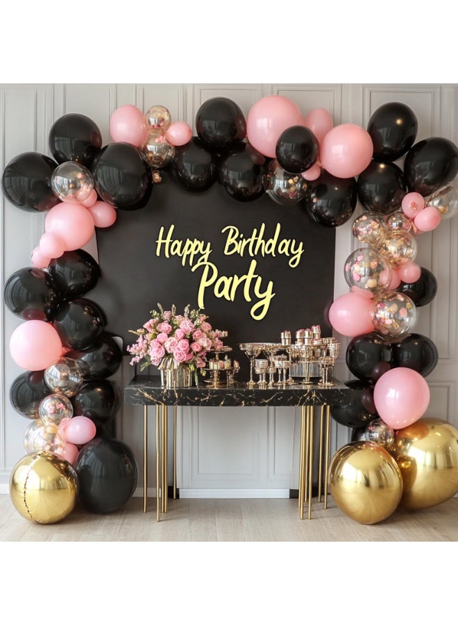 بالونات السوداء أحجام مختلفة 18 12 10 5 بوصة لجيلاند قوس ، بالون اللاتكس لحفلة هالوين ديكورات عيد ميلاد الزفاف - Image 5