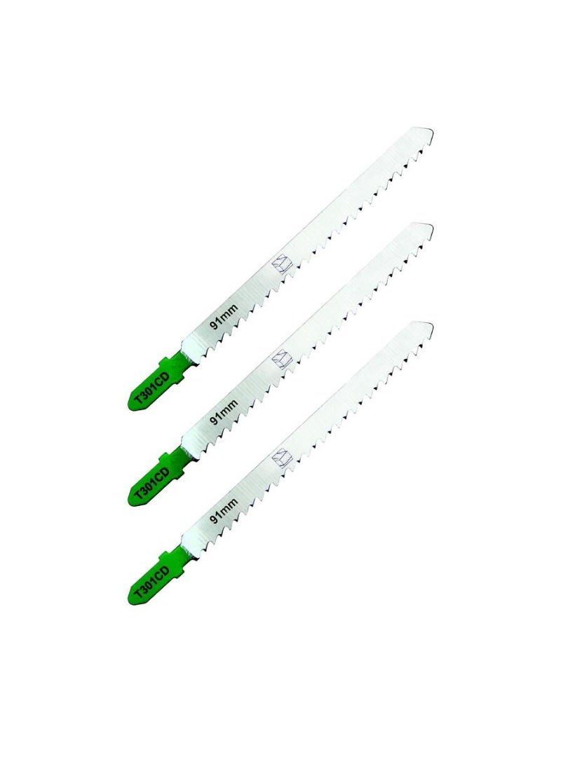 Universal Steel T-Shank Jigsaw Blade Pack For Wood 10-65mm 3Pcs
