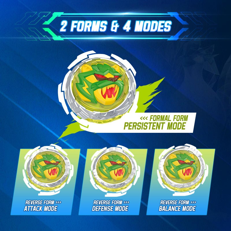 INFINITY NADO Battling Toys, Spinning Top and Sword Launcher Battle Set Toys for Kids, Battle Brust Sword Top Toys for 5 6 7 8 9 10 11 12 Year Old Boys, Lightning Leopard - Image 2