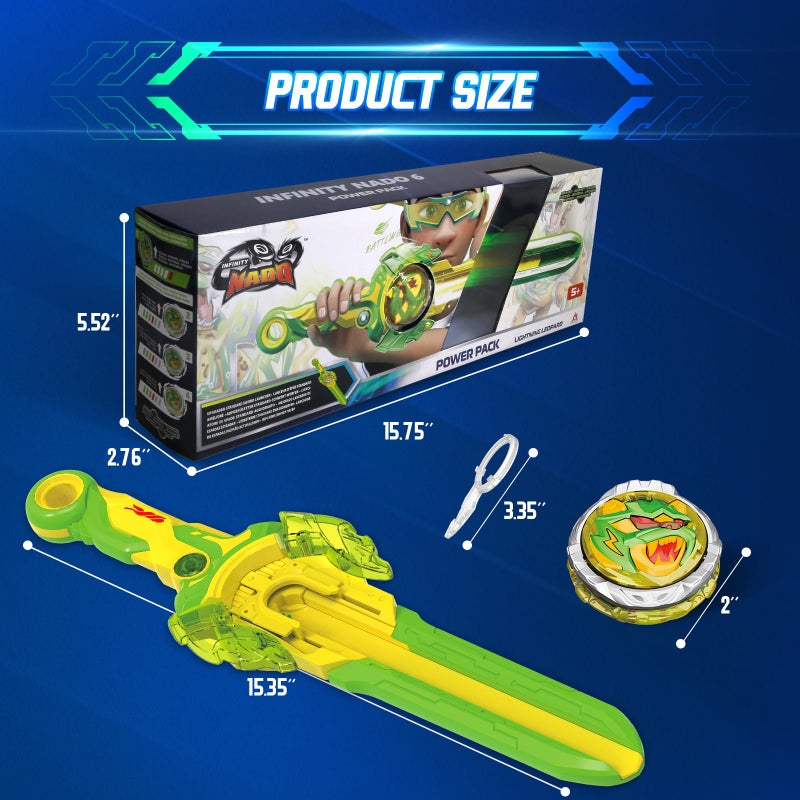 INFINITY NADO Battling Toys, Spinning Top and Sword Launcher Battle Set Toys for Kids, Battle Brust Sword Top Toys for 5 6 7 8 9 10 11 12 Year Old Boys, Lightning Leopard - Image 5