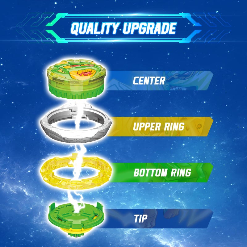 INFINITY NADO Battling Toys, Spinning Top and Sword Launcher Battle Set Toys for Kids, Battle Brust Sword Top Toys for 5 6 7 8 9 10 11 12 Year Old Boys, Lightning Leopard - Image 4