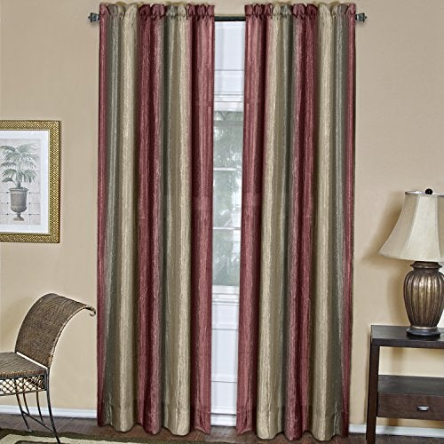 Achim Ombre Panel Light Filtering Semi-Sheer Window Curtain - 63 Inch Length, 50 Inch Width - Burgundy- Light Filtering Soft Polyester Drapes for Bedroom Living & Dining Room by Achim Home Decor - Image 1