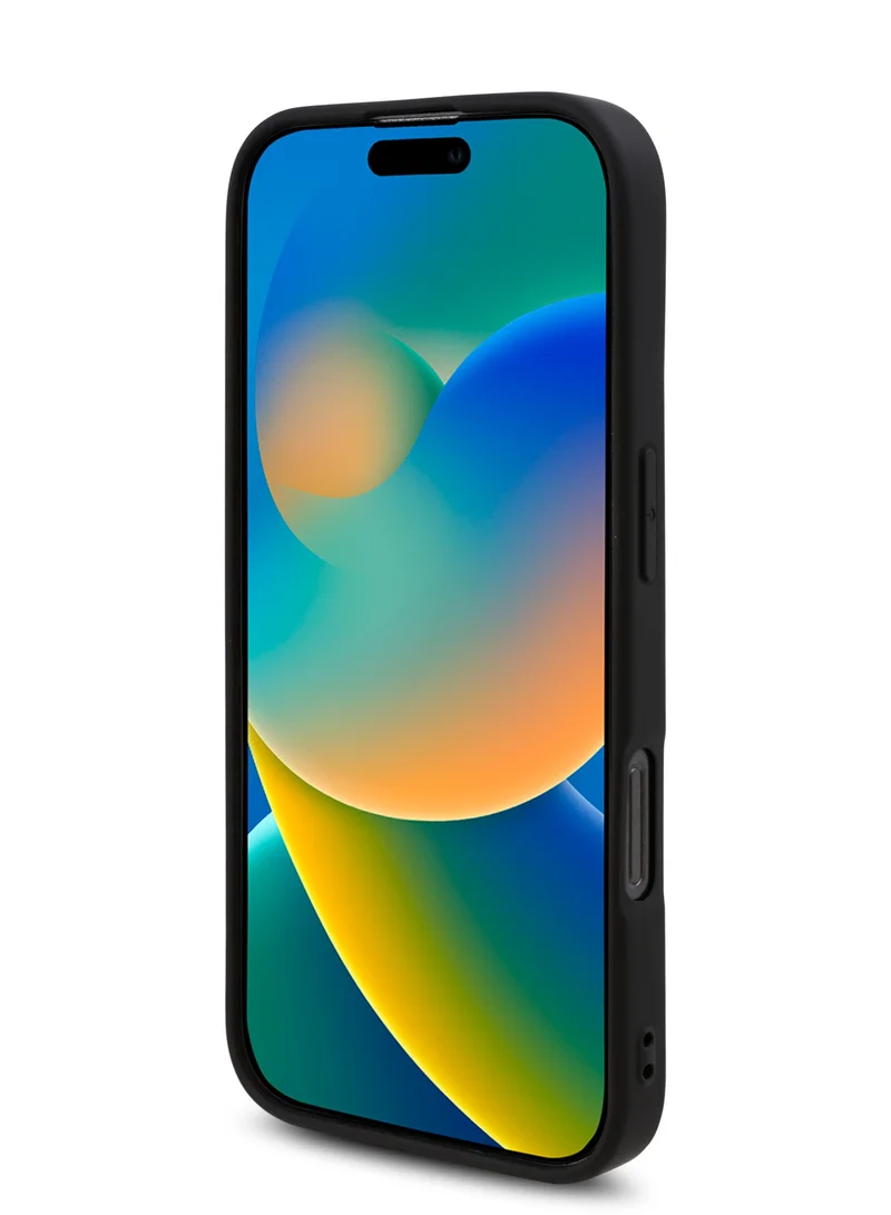 كارل لاغرفيلد جراب iPhone 16 Pro TPU سيليكون مع شعار Ikonik / غطاء خلفي محمي من السقوط / سهل التركيب / قبضة مريحة - أسود