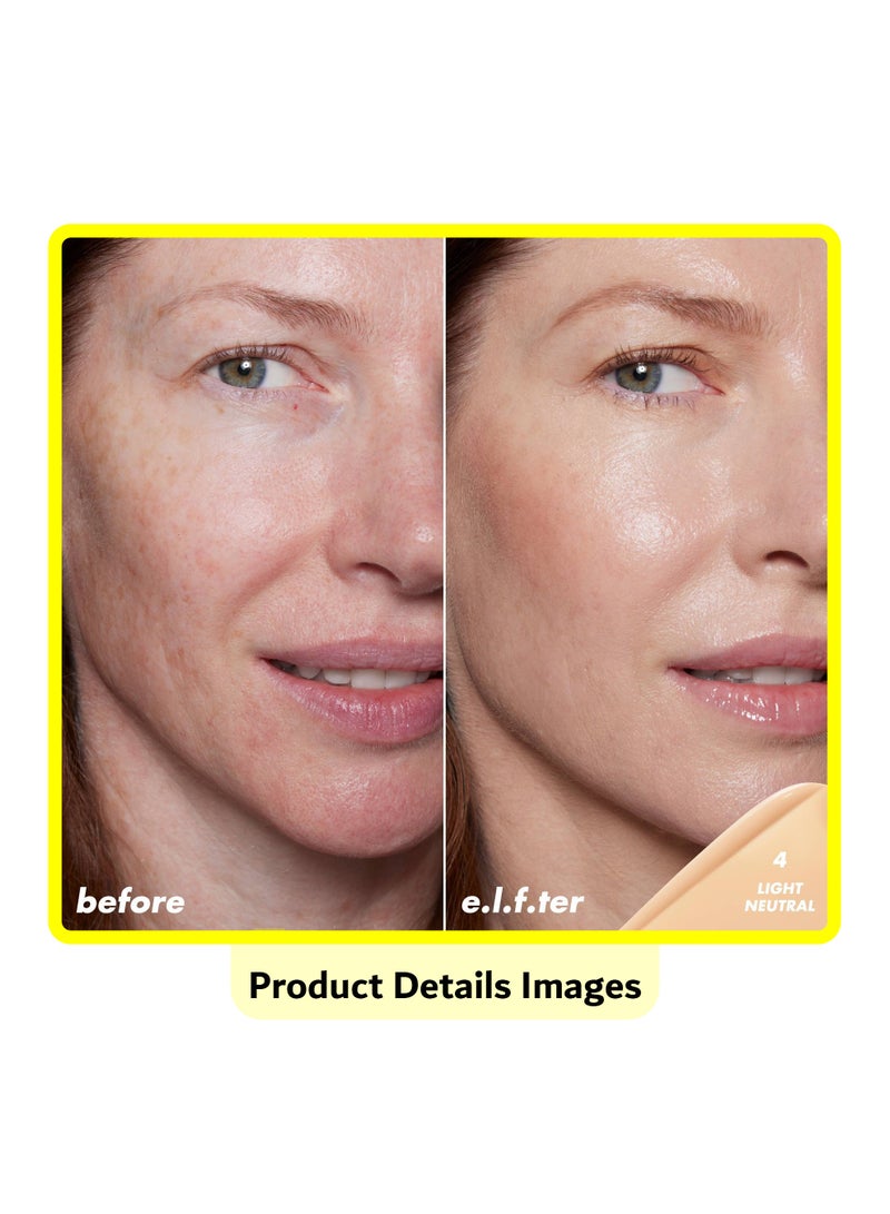 إلف كريم أساس هالو جلو بإشراقة ناعمة بتركيبة خفيفة التغطية - واقٍ شمسي معدني SPF 50 - درجة 4 فاتح محايد - Image 3