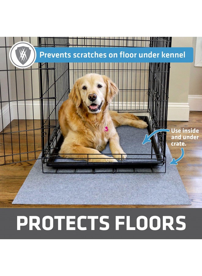 drymate Drymate Dog Crate Mat Liner, Absorbs Urine, Waterproof, Non-Slip, Washable Puppy Pee Pad for Kennel Training - Use Under Pet Cage to Protect Floors, Thin Cut to Fit Design (USA Made) (LGrey)(29"x48") - Image 2