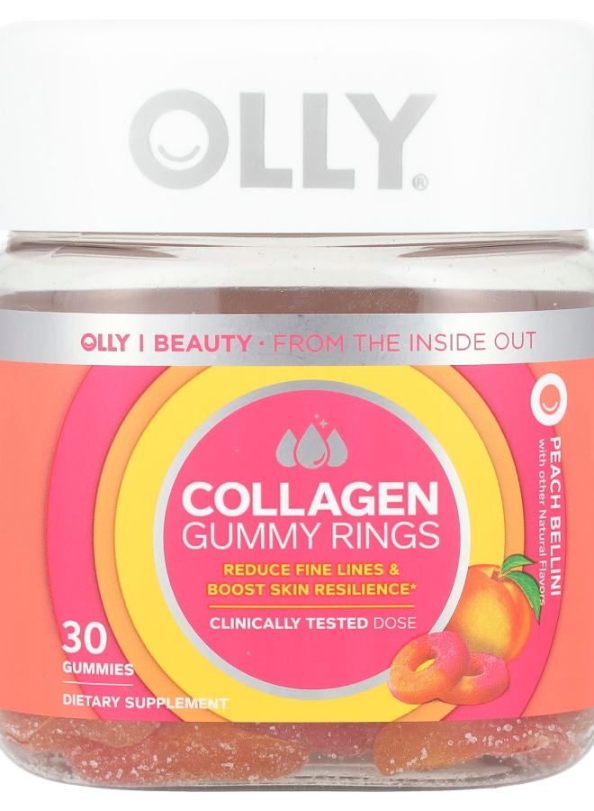 OLLY Collagen Gummy Rings Peach Bellini 30 Gummies 