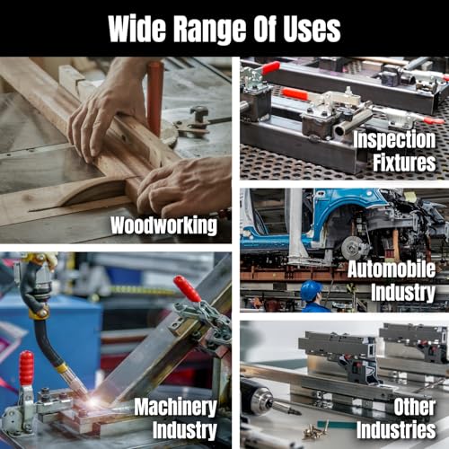 POWERTEC 1PK Toggle Clamp, 300lbs Holding Capacity, 302F Quick Release Push/Pull Clamp for Woodworking Jigs and Fixtures, Pocket Hole Jigs, Welding, CNC (20304) - Image 5