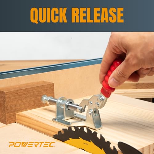POWERTEC 1PK Toggle Clamp, 300lbs Holding Capacity, 302F Quick Release Push/Pull Clamp for Woodworking Jigs and Fixtures, Pocket Hole Jigs, Welding, CNC (20304) - Image 2