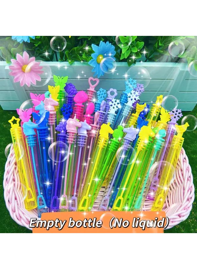 Macaron Color Unicorn Rainbow Bubble Wand Set 36 Pcs Reusable Empty Bottles Party Favors - Image 5