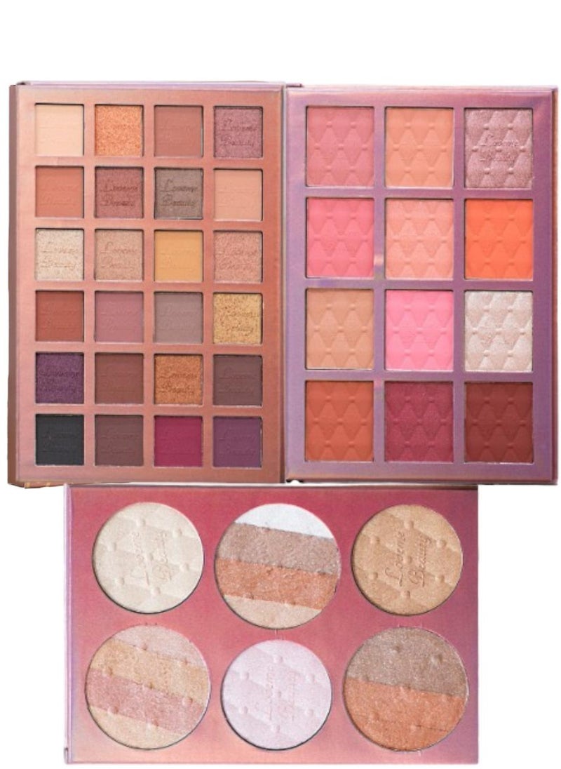 LOVEME BEAUTY - PALETTE PROFESSIONAL MAKE UP EYESHADOW  BLUSHER  HIGHLIGHTER - Image 1