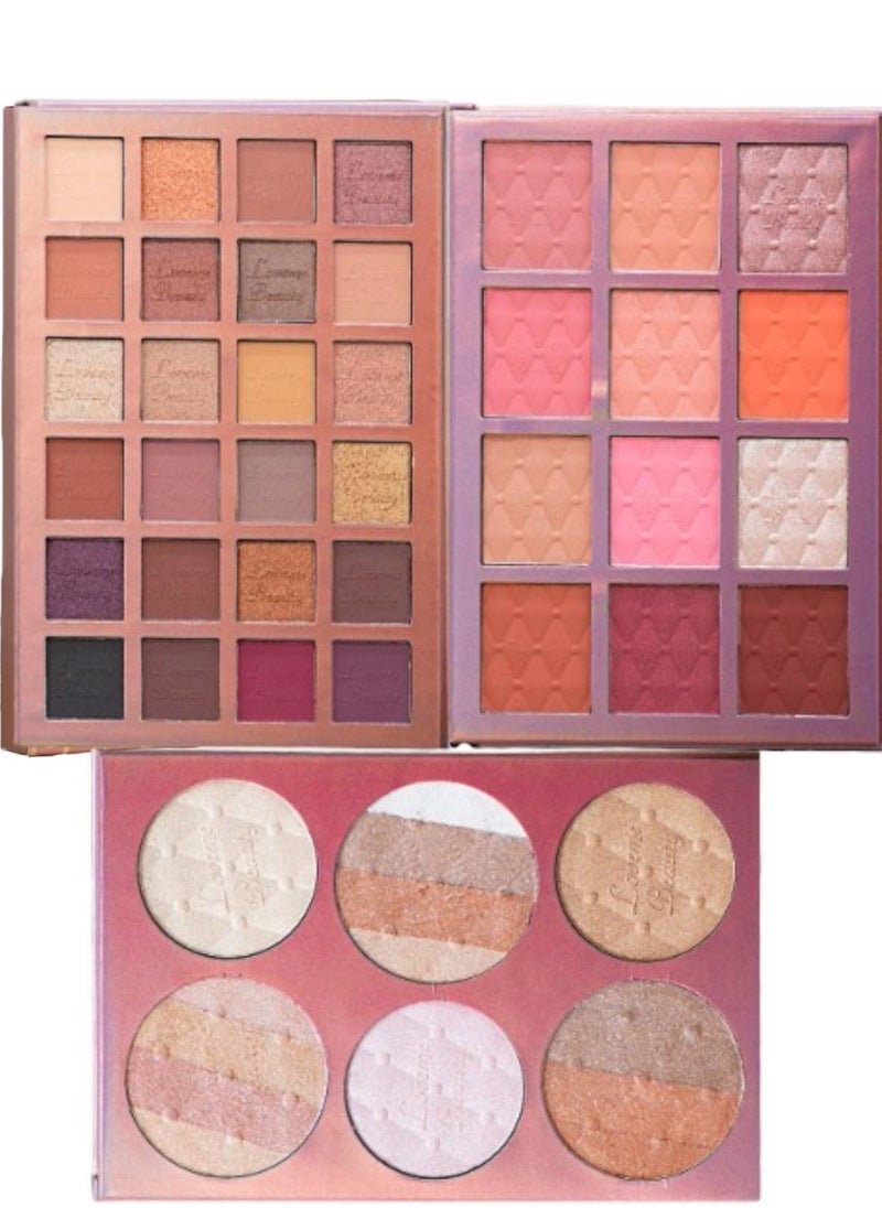 LOVEME BEAUTY - PALETTE PROFESSIONAL MAKE UP EYESHADOW  BLUSHER  HIGHLIGHTER - Image 1