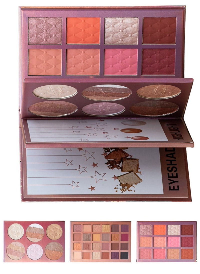 LOVEME BEAUTY - PALETTE PROFESSIONAL MAKE UP EYESHADOW  BLUSHER  HIGHLIGHTER - Image 1