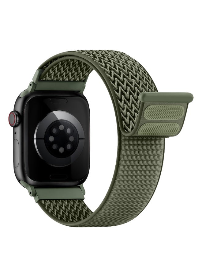 SOLOLUP Nylon Loop Sport Band Compatible with Apple Watch bands  S11/S10 42mm 41mm 38mm for women/men ，Breathable, Soft Band Ideal for Outdoor，for  iWatch Series 11 10 9 8 7 3 5 4 3/Ultra 3 2/SE（Green） - Image 1